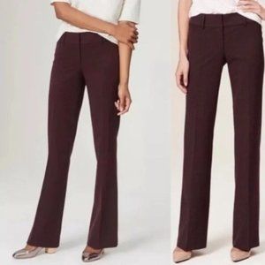 NWT Ann Taylor Loft Burgundy Curvy Julie Trouser Pants 6 Short